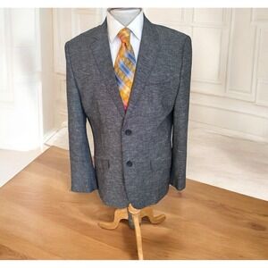 Howe‎ Creative Workforce Sz L 42R Cotton Linen Heather Gray Unstructured Jacket